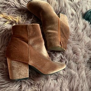 Soft Pink Velvet  booties